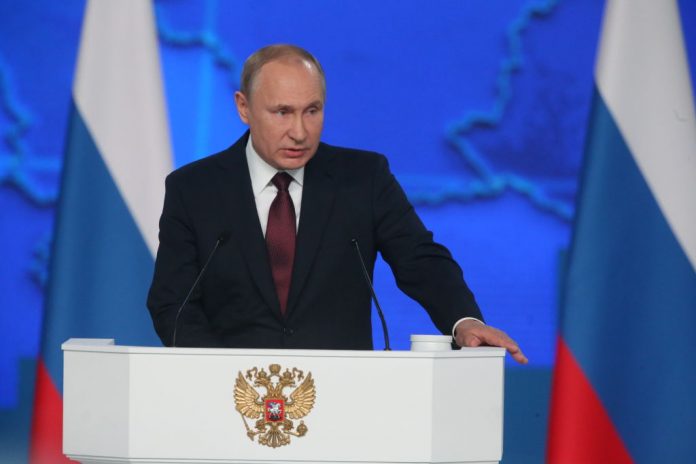 Russian President Vladimir Putin addresses to the nation