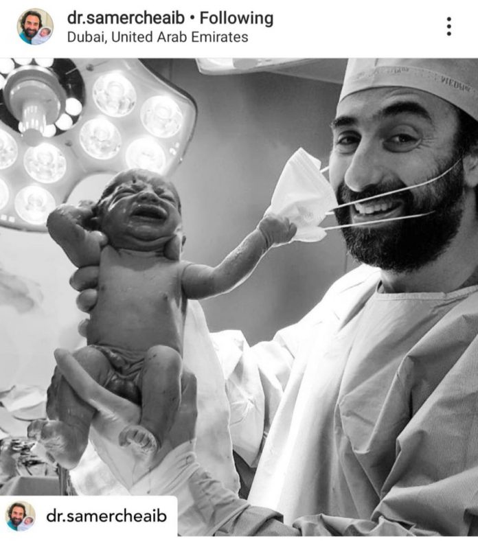 Coronavirus-Good-Hope-New-Born-Baby-Removed-Mask-From-Doctors-Face-In-UAE-Photo-Viral